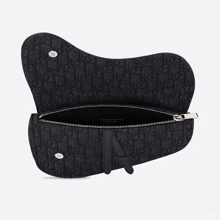 Cheap Motif Crossbody Dior Black Canvas Oblique Saddle 0418 Luxury